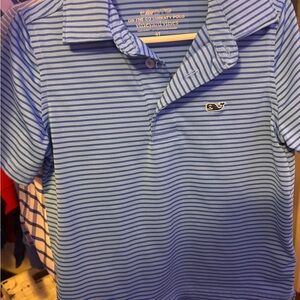 Vineyard Vines Kids Polo in Blue and Navy Stripes
